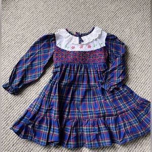 Vintage girls plaid prairie dress 3